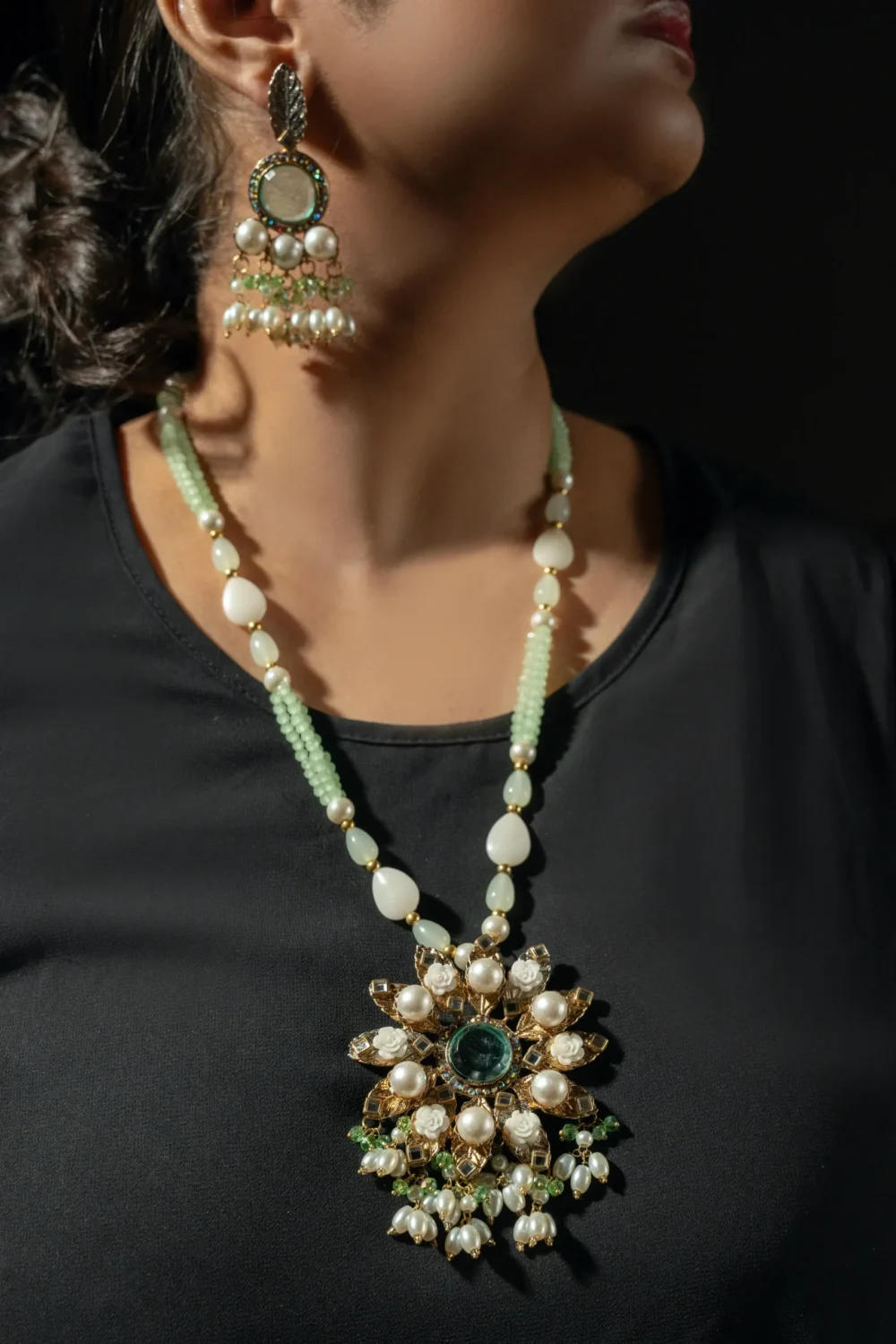 Royal Green and Pearl Turkish Mala Set