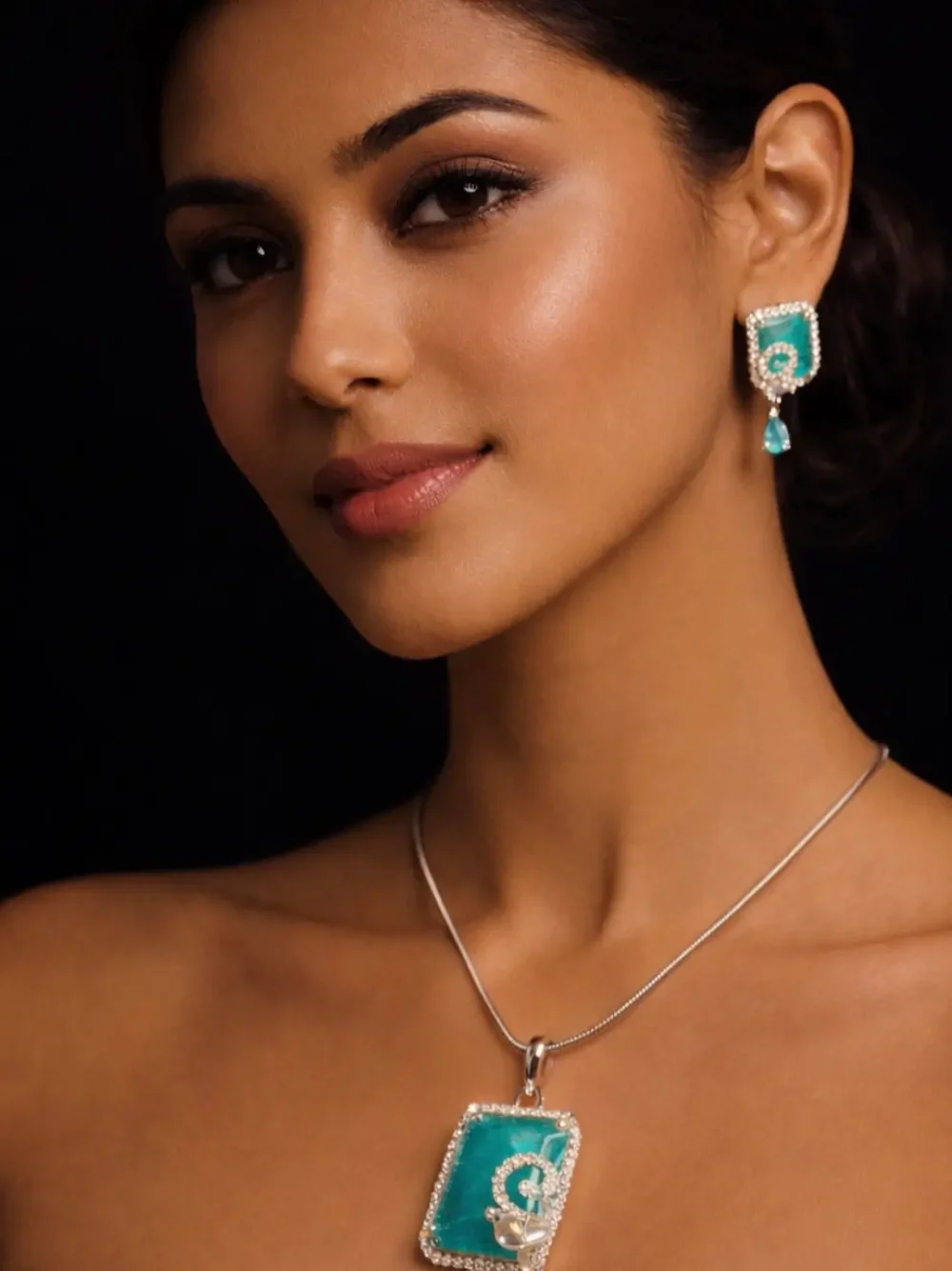 American Diamond Pendant Set