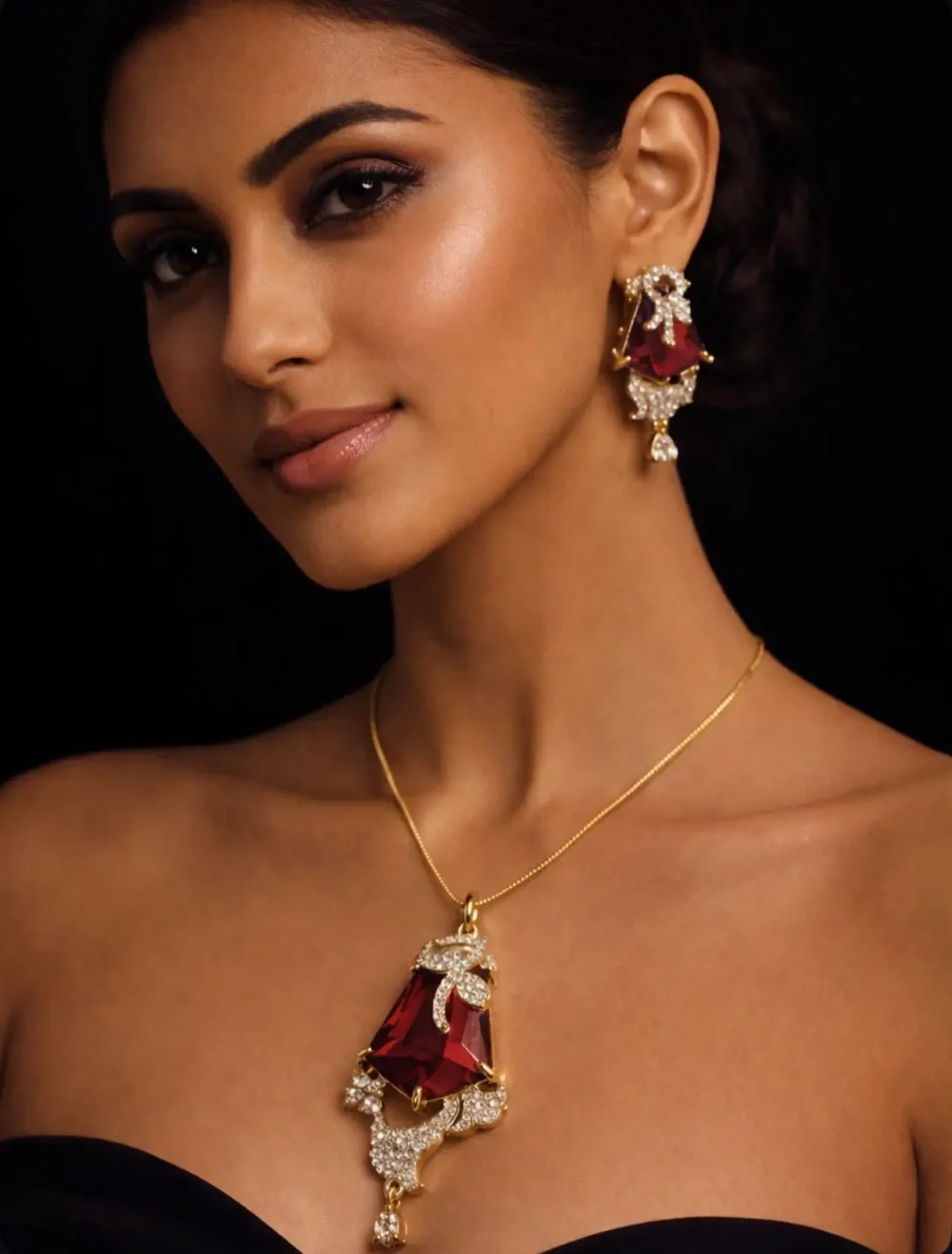 Ruby Royale Pendant Set